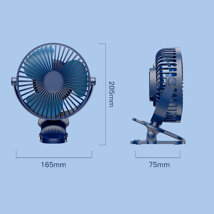 Clip On Stroller Fan Kids Friendly Large Battery Capacity Rechargeable and Portable