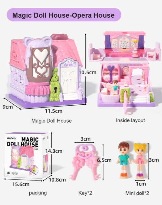 Mideer Magic Doll House 4 themes Simulation Furniture with Lights & Music Sound