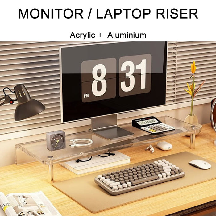 Acrylic Monitor Laptop Riser Stand With Aluminium Legs 39/49cm – FUNKY.sg