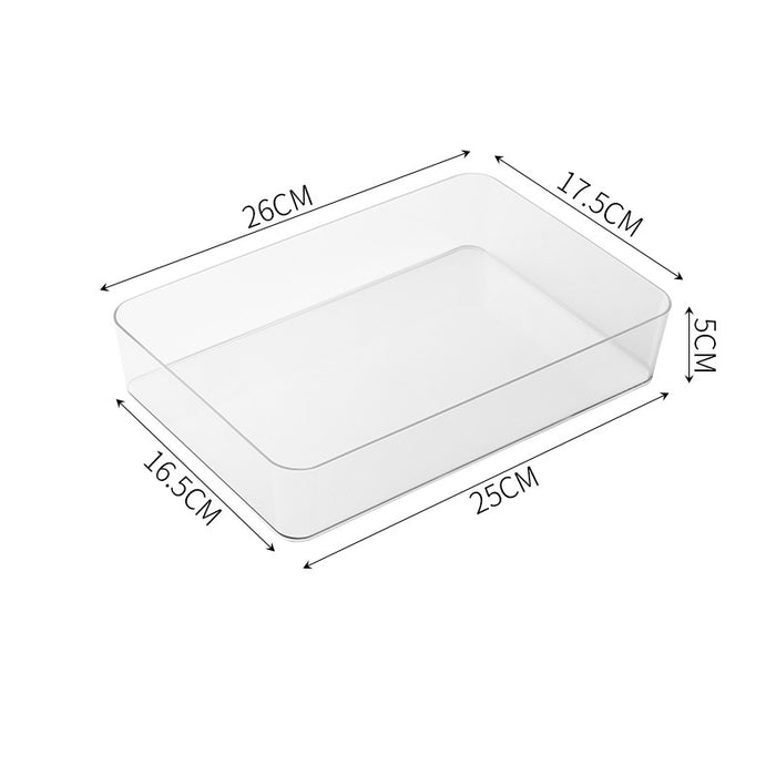 [Height 5cm] Clear Drawer Organizer Tray | Transparent Storage Box | Cabinet, Fridge & Desk Organizer