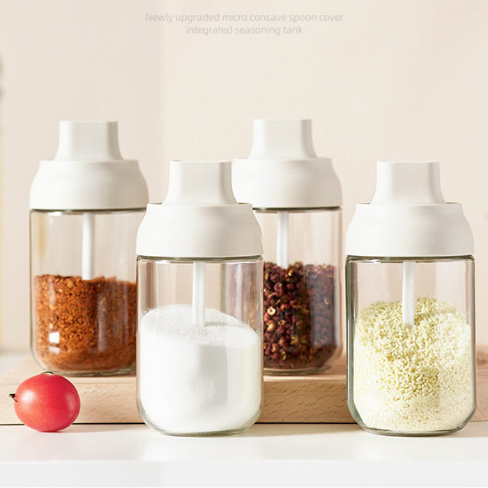 Condiment Bottle | Oil Glass Storage | Kitchen Seasoning Container With Spoon