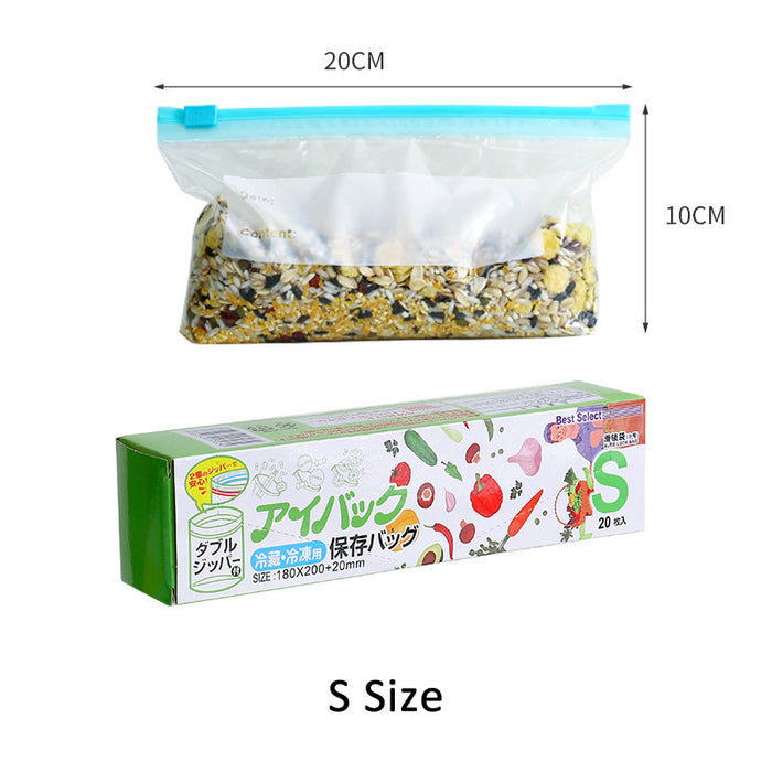 [2 BOXES] Zip Slide Self Labelling Storage Bags Packaging Thickened Plastic Food Grade for Refrigerator and Freezer