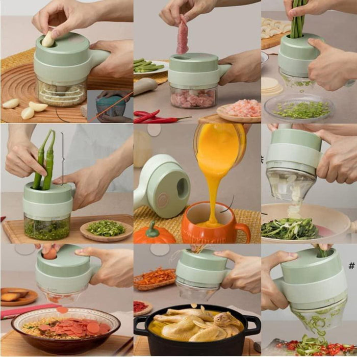 Multifunctional Electric Vegetable Cutter Wireless Electric Garlic Mashed Handheld Cutter