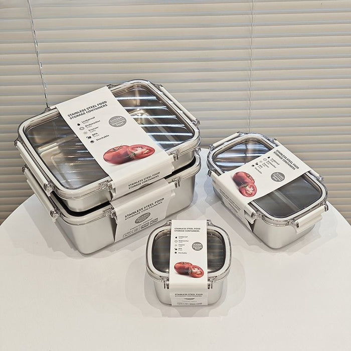 [Buy 3 for 10% Off] Premium Stainless Steel Food Storage Containers – Leakproof, Fridge, Microwave & Dishwasher Safe – 4 Sizes