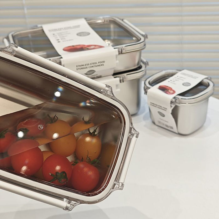 [Buy 3 for 10% Off] Premium Stainless Steel Food Storage Containers – Leakproof, Fridge, Microwave & Dishwasher Safe – 4 Sizes