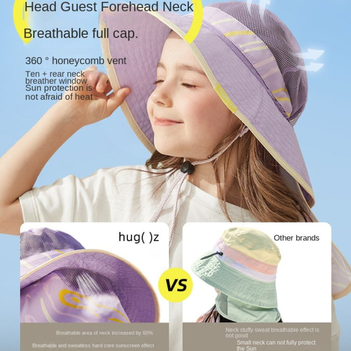 Hugz Kids Sunscreen Cap | Baby & Toddler Summer Cap | Lightweight UV Protection Wide Brim