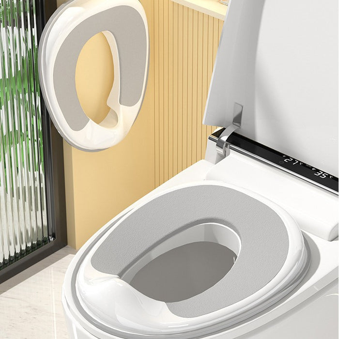 Toddler Potty Training Seat with Handles | Baby Toilet Training Seat for Kids Free Cleaning Brush and Wall Hook