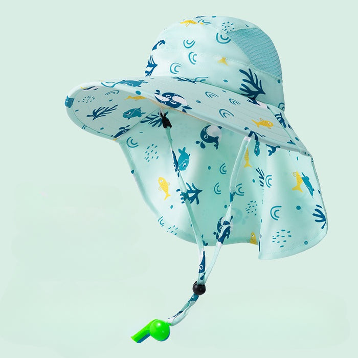 Kids UPF50+ Sun Hat Baby Breathable Mesh Neck Flap Cap | Toddler Outdoor Beach Protection Hat