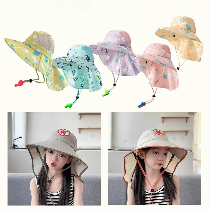 Kids UPF50+ Sun Hat Baby Breathable Mesh Neck Flap Cap | Toddler Outdoor Beach Protection Hat