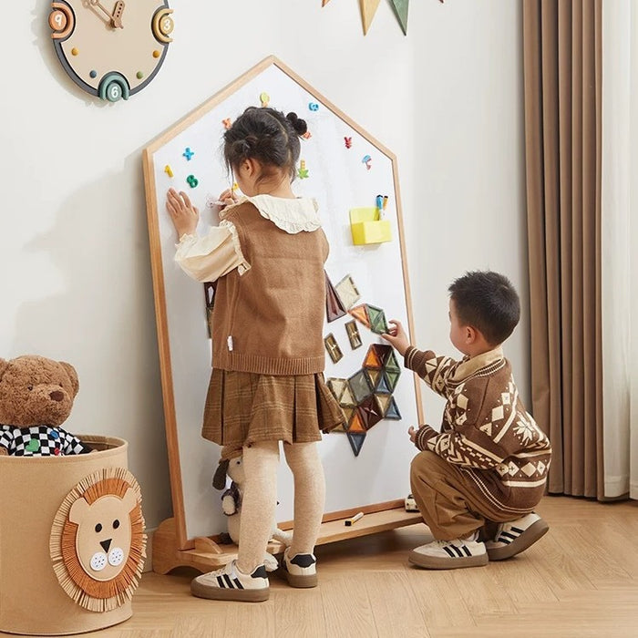 [PRE-ORDER] Magnetic Double-Sided Wooden Drawing Board Kids Art Board / Blackboard & Whiteboard