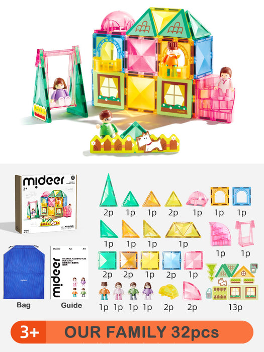 [Buy 4 for 8% off] Mideer Magnetic Tiles Building Set – “Our Family” 32pcs / “Our Heroes” 33pcs