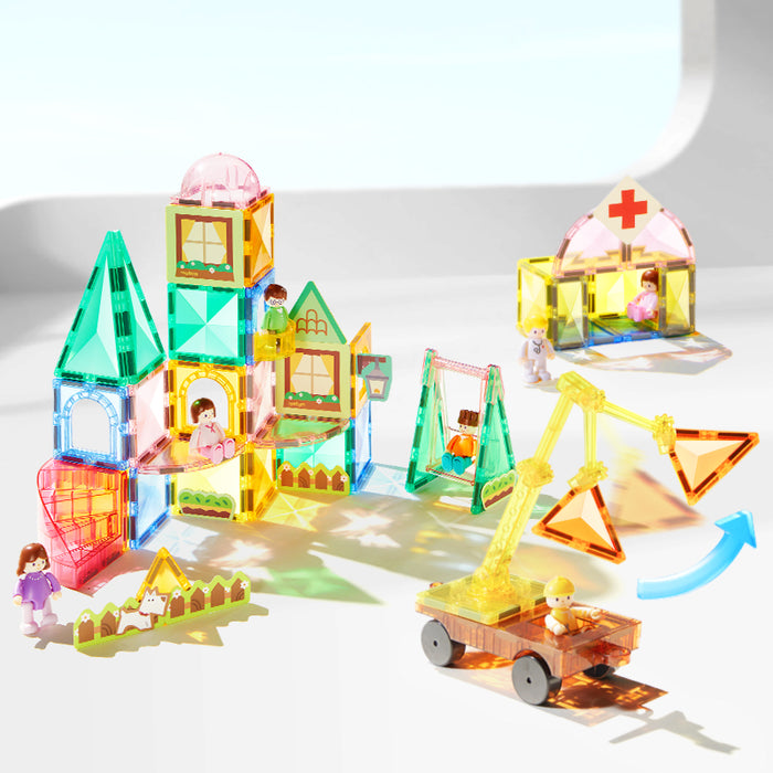 [Buy 4 for 8% off] Mideer Magnetic Tiles Building Set – “Our Family” 32pcs / “Our Heroes” 33pcs