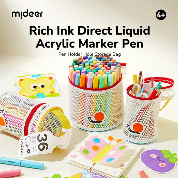 Mideer High-Pigment Direct Liquid Acrylic Marker Pen Set (24/36/60/80 Colors)