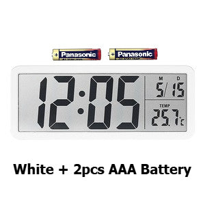 Digital wall Clock Temperature Digital Thermo Hygrometer Display Electronic Clock Simple Modern Large Screen Battery Ops