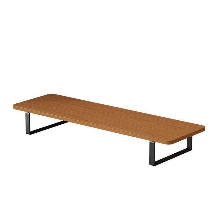 Monitor Riser Stand | Curved Safety Edge | 50-100cm Laptop Stand | Desktop Heighten Shelf | Wood & Metal Stand