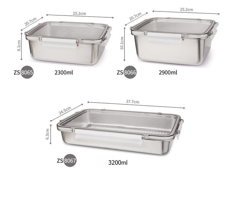 [Buy 3 for 10% Off] Premium Stainless Steel Food Storage Containers – Leakproof, Fridge, Microwave & Dishwasher Safe – 4 Sizes