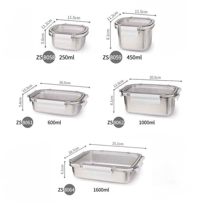 [Buy 3 for 10% Off] Premium Stainless Steel Food Storage Containers – Leakproof, Fridge, Microwave & Dishwasher Safe – 4 Sizes