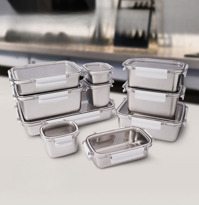 [Buy 3 for 10% Off] Premium Stainless Steel Food Storage Containers – Leakproof, Fridge, Microwave & Dishwasher Safe – 4 Sizes
