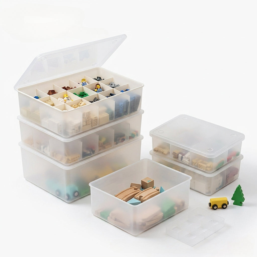 Minimalist Stackable Drawer & Desk Organizer | Frosted Storage Box wit ...