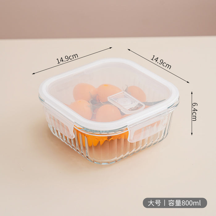 Premium Borosilicate Glass Food Container | Microwave Oven Safe | Refrigerator Freezer Storage