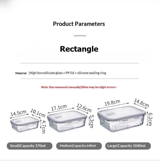 [Buy 4 Get 10% Off] Premium Borosilicate Glass Food Container | Microwave Oven Safe | Refrigerator Freezer Storage