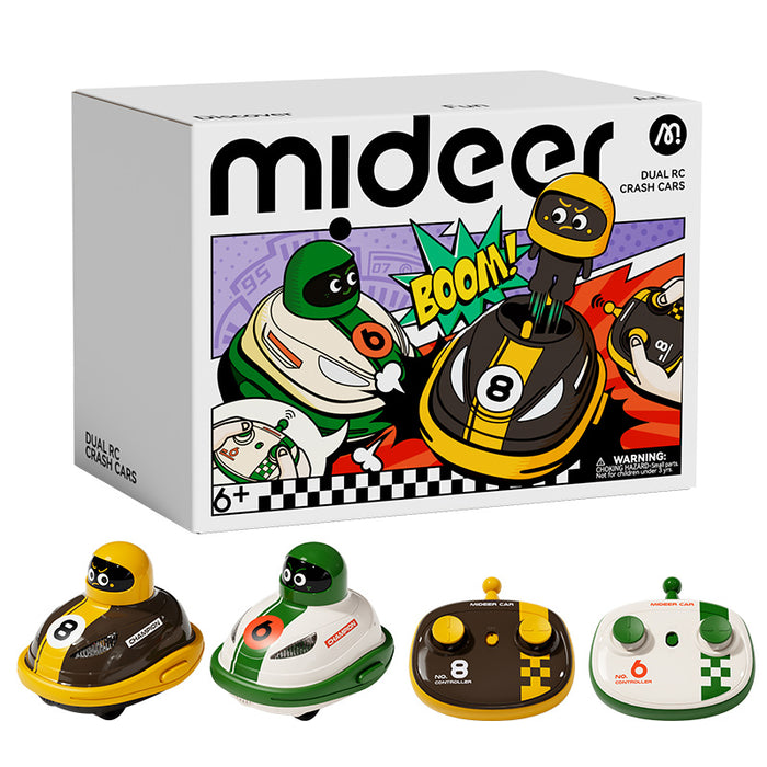 [Buy 4 get 8%] [Preorder 20 days] Mideer Dual RC Crash Cars – 2-Player Battle Bumper Cars with Independent Signal 360° Drive & Thick Shell | Age 6+