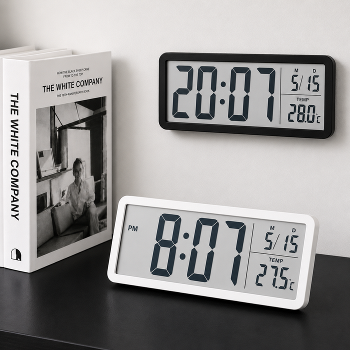 LCD Digital Wall & Table Clock With Temperature Display – FUNKY.sg