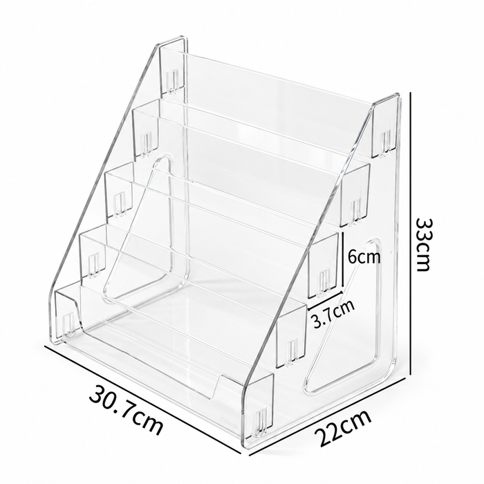 Acrylic Display Tiered Rack Book Makeup Nail Gel Hobby Cards Stand Organizer- FUNKY.sg