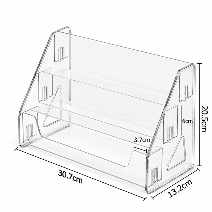 Acrylic Display Tiered Rack Book Makeup Nail Gel Hobby Cards Stand Organizer- FUNKY.sg