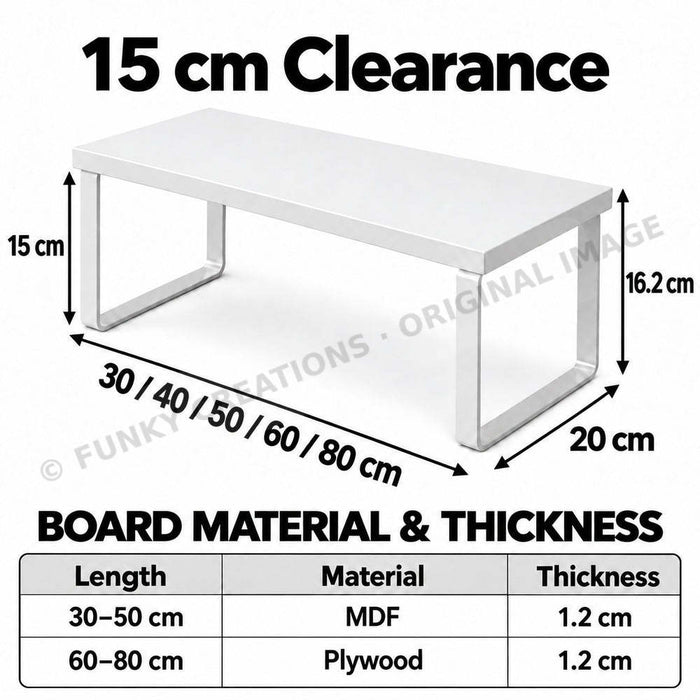 Wooden Monitor Stand & Laptop Riser | Aluminum Legs | 20cm Wide Platform | Multiple Sizes & Colors
