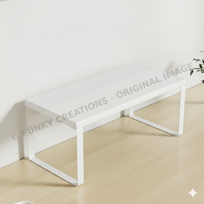 Wooden Monitor Stand & Laptop Riser | Aluminum Legs | 20cm Wide Platform | Multiple Sizes & Colors
