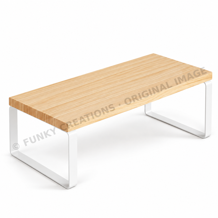 Wooden Monitor Stand & Laptop Riser | Aluminum Legs | 20cm Wide Platform | Multiple Sizes & Colors