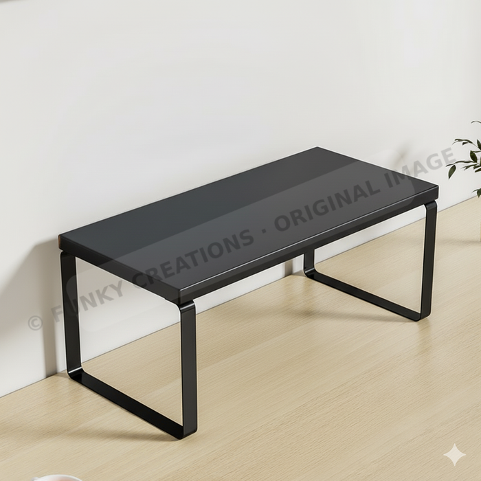 Wooden Monitor Stand & Laptop Riser | Aluminum Legs | 20cm Wide Platform | Multiple Sizes & Colors