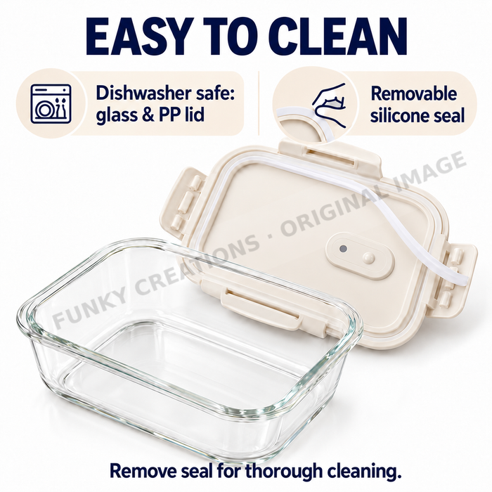Premium Borosilicate Glass Food Lunch Storage Box Containers Steam Vent Lid Microwave Freezer Oven Dishwasher