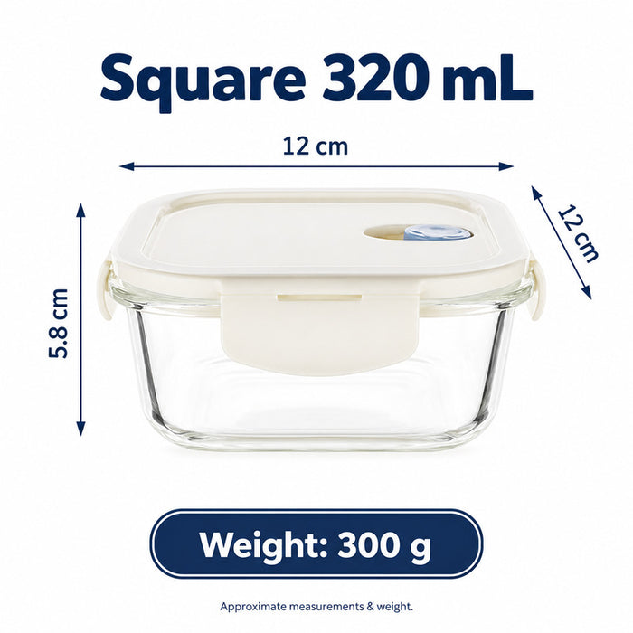 Premium Borosilicate Glass Food Lunch Storage Box Containers Steam Vent Lid Microwave Freezer Oven Dishwasher
