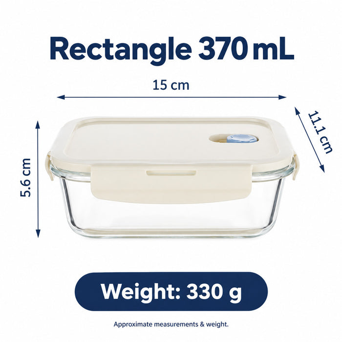 Premium Borosilicate Glass Food Lunch Storage Box Containers Steam Vent Lid Microwave Freezer Oven Dishwasher