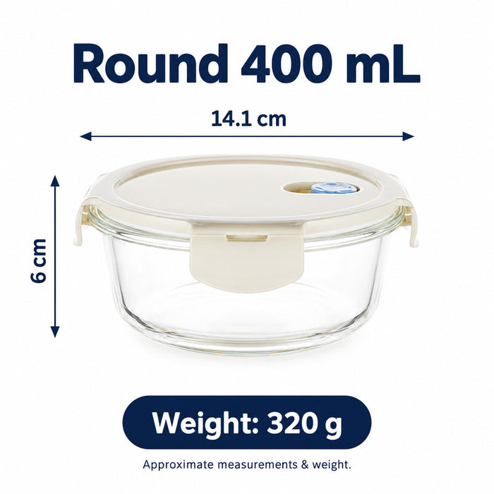 Premium Borosilicate Glass Food Lunch Storage Box Containers Steam Vent Lid Microwave Freezer Oven Dishwasher