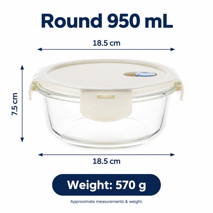 Premium Borosilicate Glass Food Lunch Storage Box Containers Steam Vent Lid Microwave Freezer Oven Dishwasher