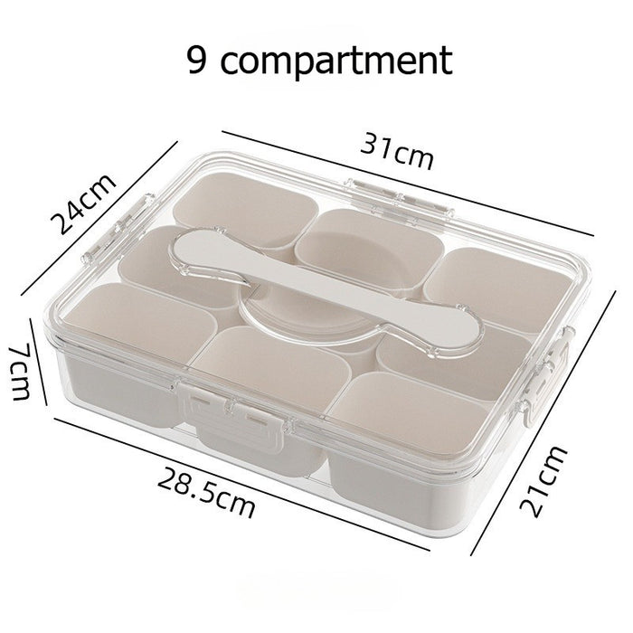 Odor-Proof Fresh-Keeping Box | 4-Grid / 9-Grid | Removable Inner Tray | Fridge Organizer