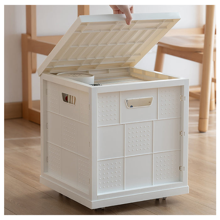 (With Cover) Stackable Movable Storage Box with Wheels – Bookshelf & Organizer for Student Books and Toys, Pulley Design