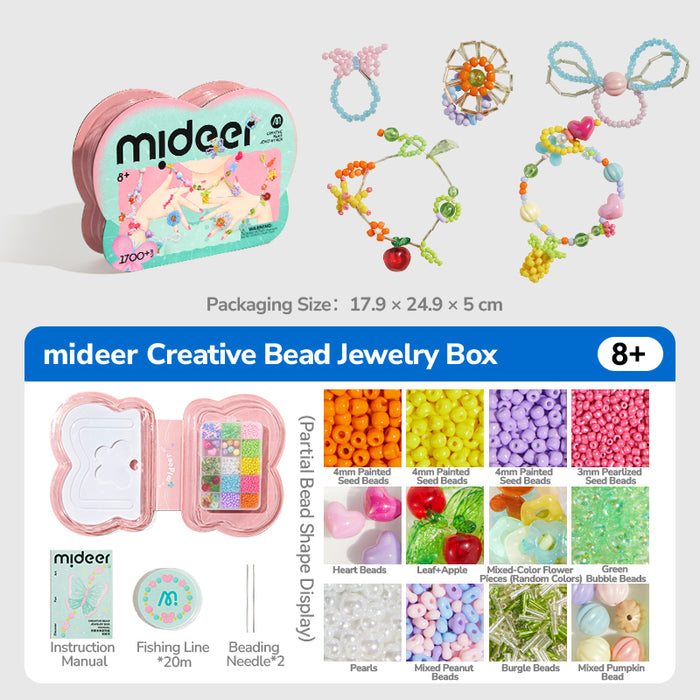 [Buy 4 for 8% off] Mideer Creative Bead Jewelry Box (1700+ pcs) – DIY Bracelet & Necklace Kit for Kids 8+
