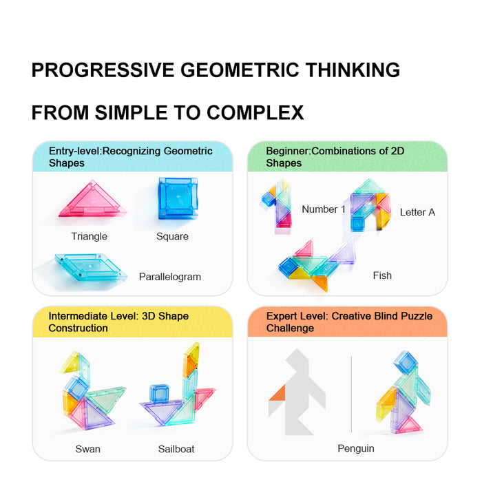 [Buy 4 for 8% off] Mideer Magnetic Tangram Toy Stacking Building Magnet Blocks Available in various size Best Gifts