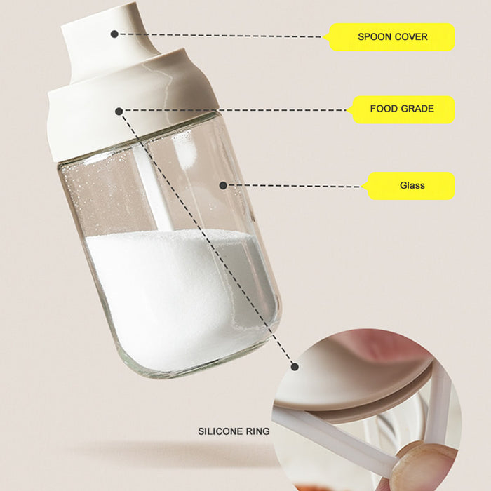Condiment Bottle | Oil Glass Storage | Kitchen Seasoning Container With Spoon