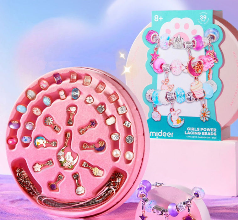 Mideer Girls Power 39pcs Lacing Beads Fantastic Garden Gift Box for 8+
