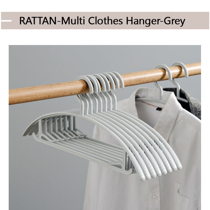 [20PCS-RATTAN] High Quality Bendable Plastic Hangers Light-Weight Non-Slip Clothes / Suit Hanger Space Saving
