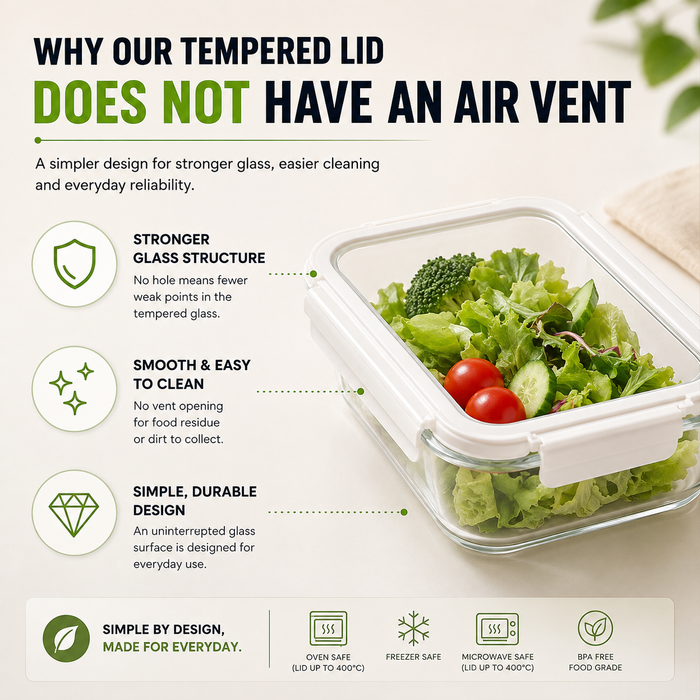 [Buy 4 Get 10% Off] Tempered Glass Lid Borosilicate Glass Food Container | Airtight Lunch Box | Microwave & Oven Safe