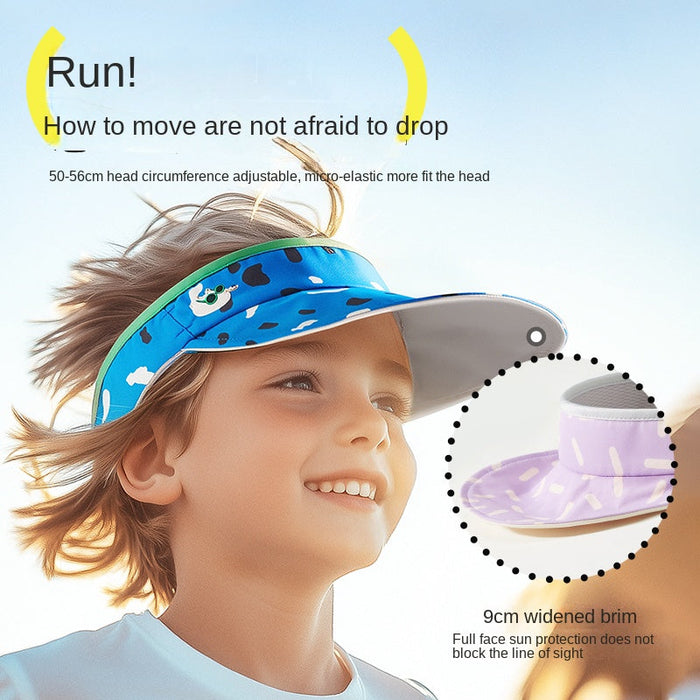 Hugz Kids Visor UPF50+ | Adjustable Sun Protection Cap for Boys & Girls | Outdoor Wide Brim Hat