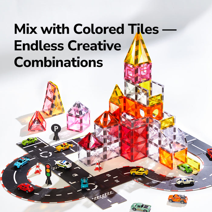 [Buy 4 for 8% off] Mideer Crystal-Cut Transparent Magnetic Tiles (50 pcs) – 3+