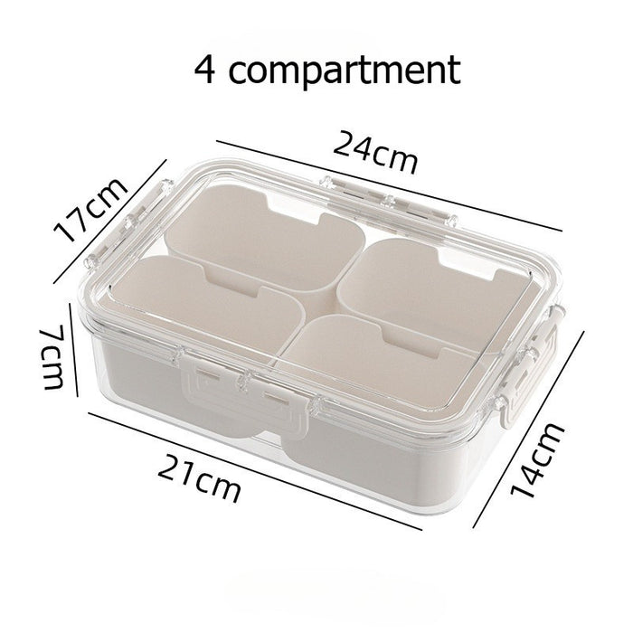 Odor-Proof Fresh-Keeping Box | 4-Grid / 9-Grid | Removable Inner Tray | Fridge Organizer