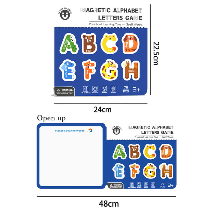 Kids Toys Learning Alphabet ABC Letter Transports Animals Magnetic Fridge Magnet Puzzle